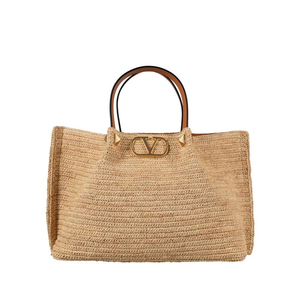 Valentino Garavani Women Medium Raffia Handbag With Pouch